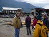 Discussing economics and politics with lumber mill owner