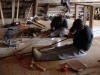 Working on the "benders" for a bent-willow chair